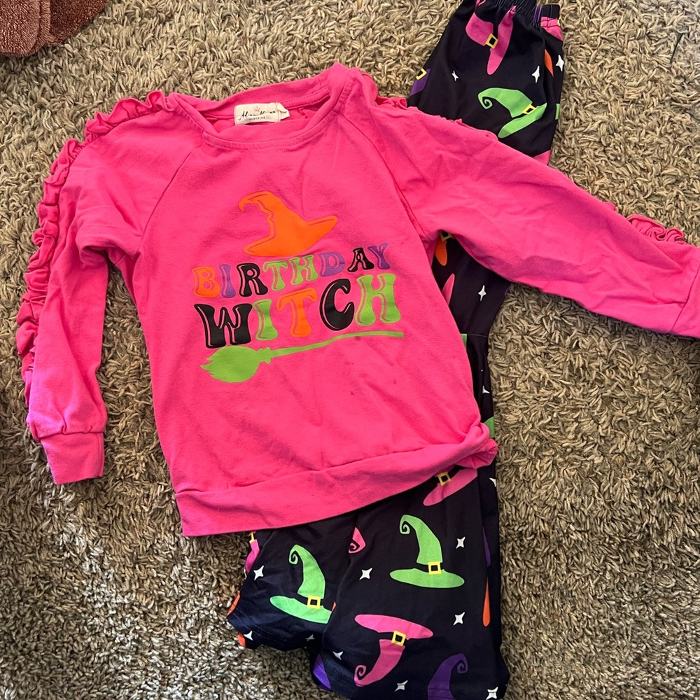 Pink 'Birthday Witch' Kids Set